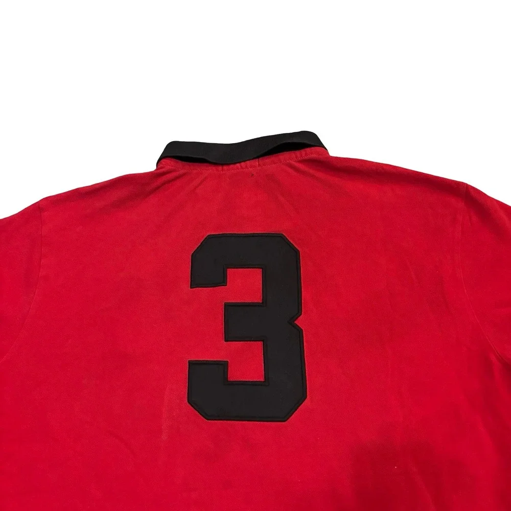 Polo Ralph Lauren Mens XXL Chicago Big Pony Custom Fit Polo Shirt Red Black
